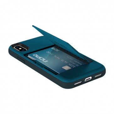 iPhone X Incipio Stowaway Credit Card Case with Stand Navy