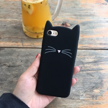 Kate Spade Black Cat Silicone Case for iPhone 7