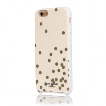 iPhone 6 Kate Spade Confetti Hybrid Hard Shell Case Gold Cream