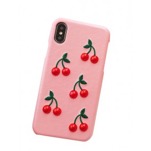 Cherry Faux Leather iPhone X Case