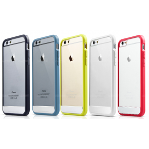 Rock Bumper With Clear Back Apple Logo Case for iPhone 6 Plus
