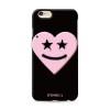 Iphoria Collection Miroir au Portable Black Pink Heart Smiley for iPhone 6 6s Plus