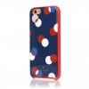 iPhone 6 6s Kate Spade Navy Blue Red Trapping 3 Dots Gel Hybrid Hardshell Case