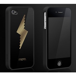 Mere Cubic Sort Eksklusiv Kollektion TPU Taske til iPhone 4 / 4S - Bolt