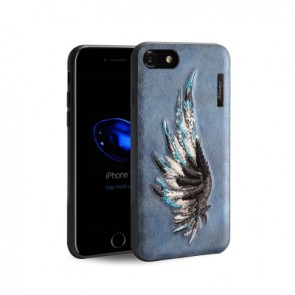 Embossed Wing Leather Case for iPhone X
