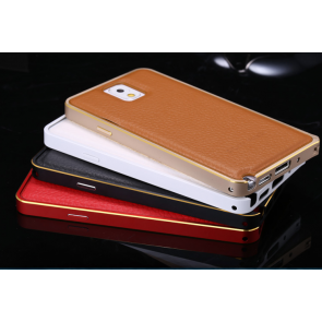Ultra Thin Metal and Leather Galaxy Note 4 Protective Case