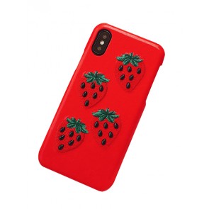 Strawberry Faux Leather iPhone X Case