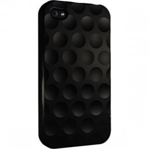 Deslizador Funda Burbuja Negro De Tacto Suave Caramelo Duro Para El iPhone 4
