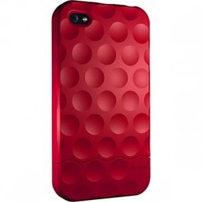 La Funda Roja Del Tacto Suave Caramelo Duro Deslizador De La Burbuja Para El iPhone 4