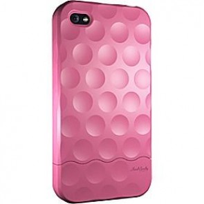 Funda De Color Rosa Suave Toque De Caramelo Duro Deslizador De La Burbuja Para El iPhone 4
