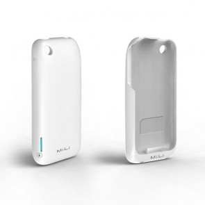 La Piel De Potencia Mili Powerskin Funda De La Batería Blanca Para El iPhone 3Gs Y 3G