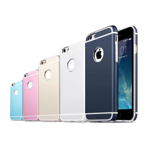 Sleek Metallic Full Protection Apple Logo Case for iPhone 6 (4.7 inches)