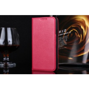 Real Premium Leather Wallet Folio Galaxy S5 Case and Stand Rose Pink